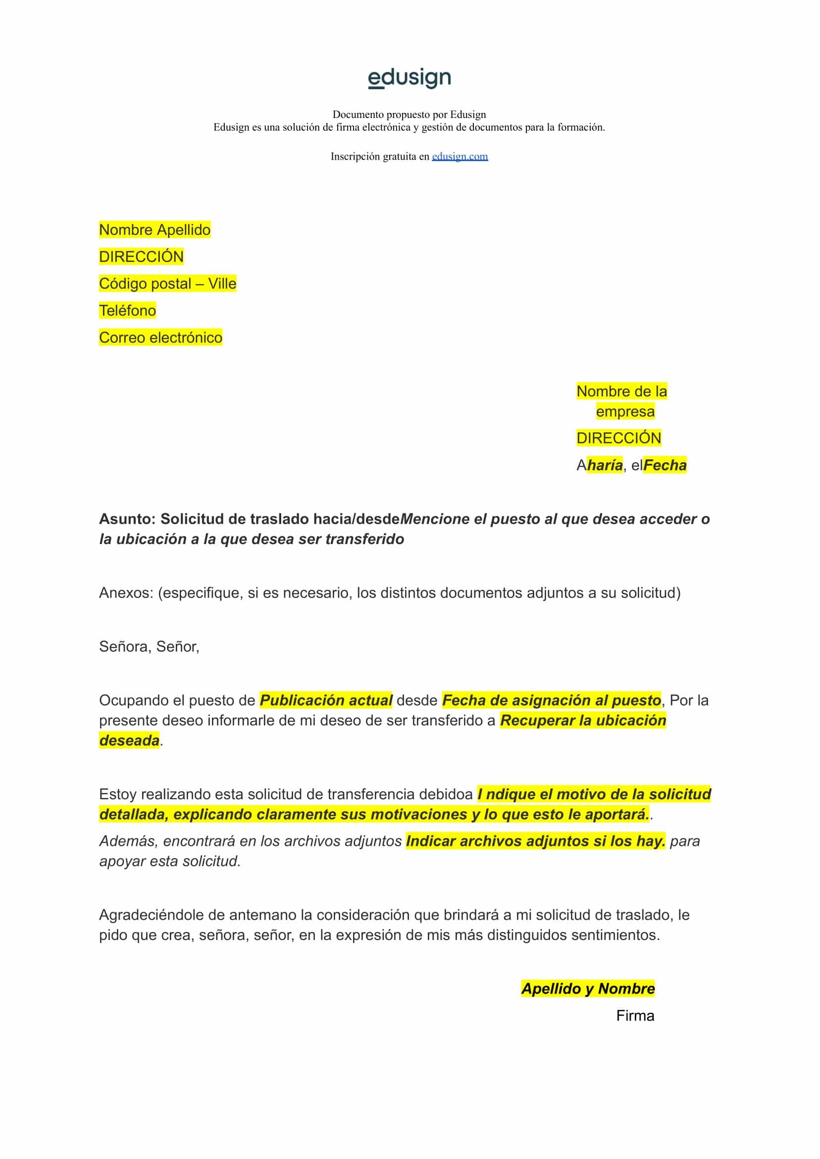 Gu a para redactar una solicitud de traslado efectiva megacartas